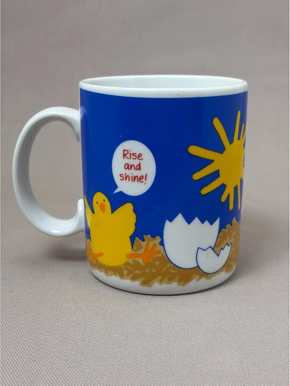 Vintage Style Chicken Chick Rise and Shine Sun Shiny Day Coffee Mug Cup 10 oz
